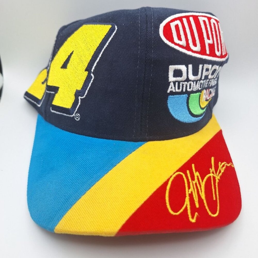Chase Jeff Gordon‎ Dupont Hat Snapback Vintage 24 Nascar Racing Fan Blue Cotton